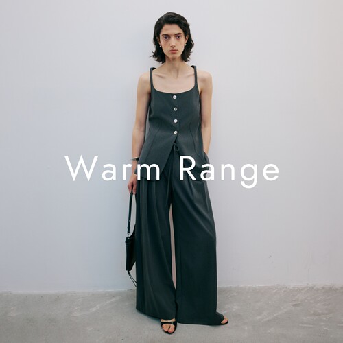 Warm Range 压褶弹力吊带马夹西裤套装