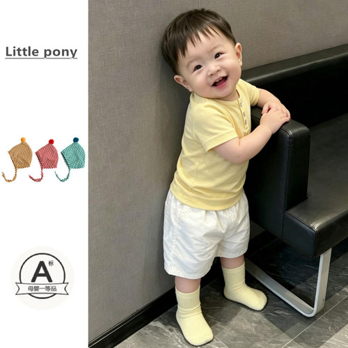 儿童夏季新款短袖套装男女童韩版百搭圆领T恤短裤两件套薄款夏装
