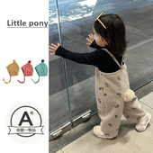 婴幼儿春秋背带裤 外出服 男女宝宝超萌印花毛球连体裤 套装 2026新款