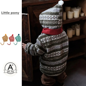 婴儿冬季 新款 上衣男女宝宝费尔岛风羊羔绒加厚连帽外套保暖外出服