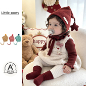 女童加绒两件套秋冬新款 女宝宝卡通背心裙套装 可爱毛绒加厚连衣裙