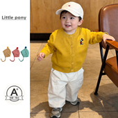 纯色休闲裤 婴儿衣服春季 两件套 毛衣针织开衫 韩版 新款 可爱米奇长袖