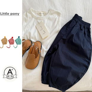 婴儿衣服夏季薄款套装男宝宝女宝宝白色背心上衣百搭灯笼裤两件套