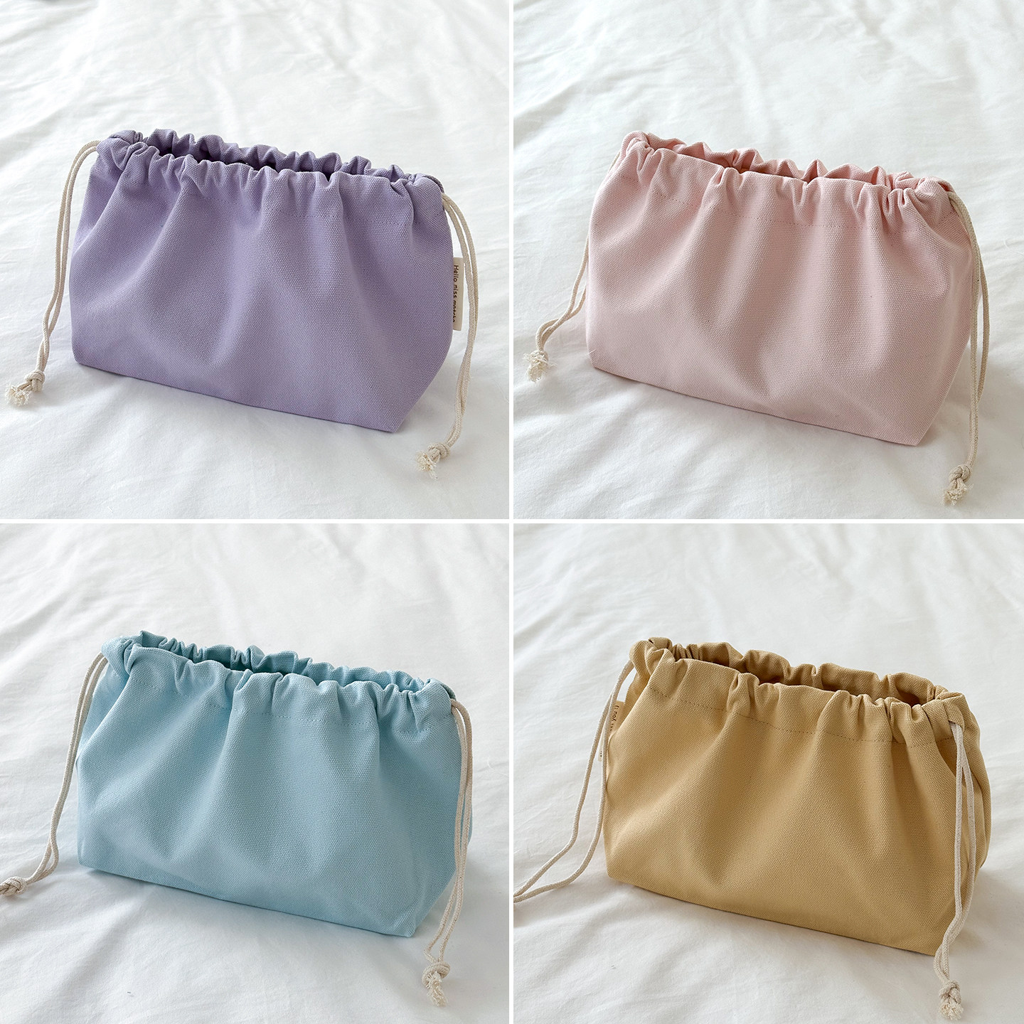 中扁帆布内胆包女2025新款小物品收纳袋旅行便携抽绳束口袋包中包,收纳整理,其他收纳袋,淘宝优惠券,粉丝福利购,淘宝优惠卷