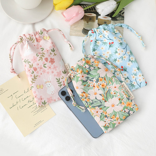 加厚升级棉布束口手机袋