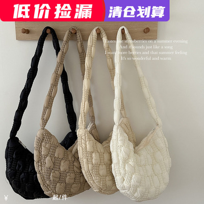 清仓特价ins小众设计褶皱云朵包