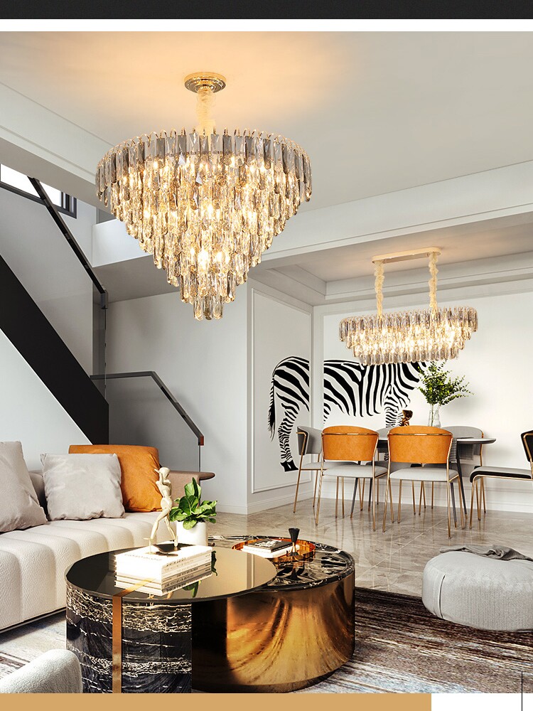客厅灯大厅吊顶灯餐厅灯简约现代 新款 水晶灯卧室港式轻奢风灯具