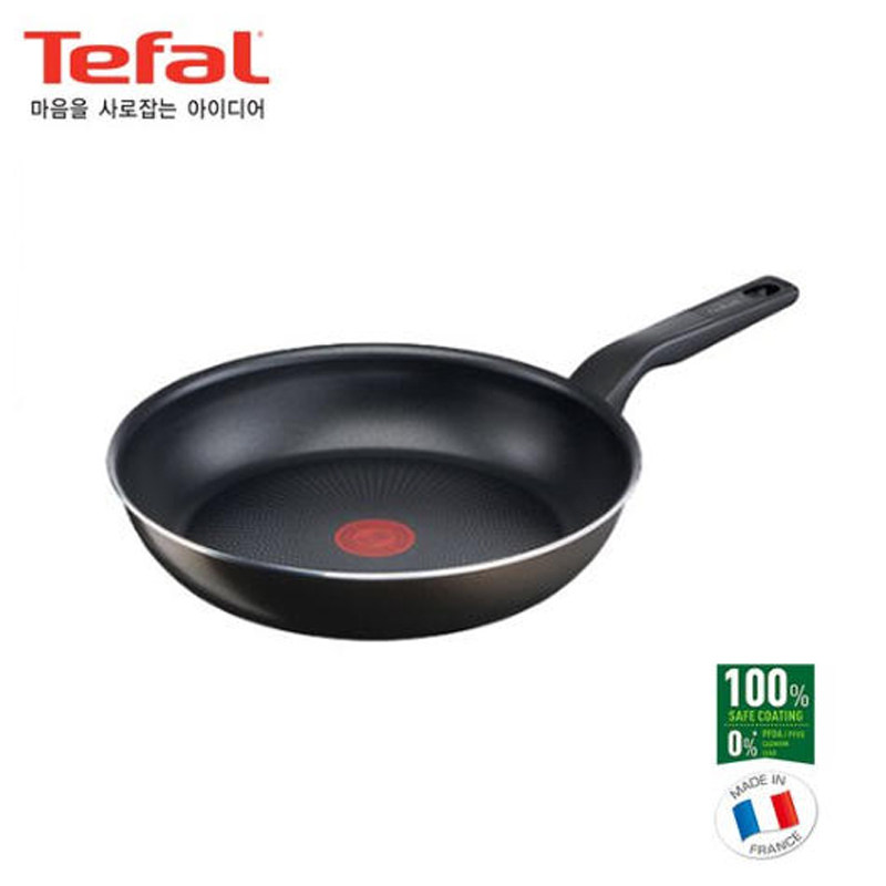 特福Tefal 法国产 明火用 平底煎锅镀钛不粘锅28cm深度6cm