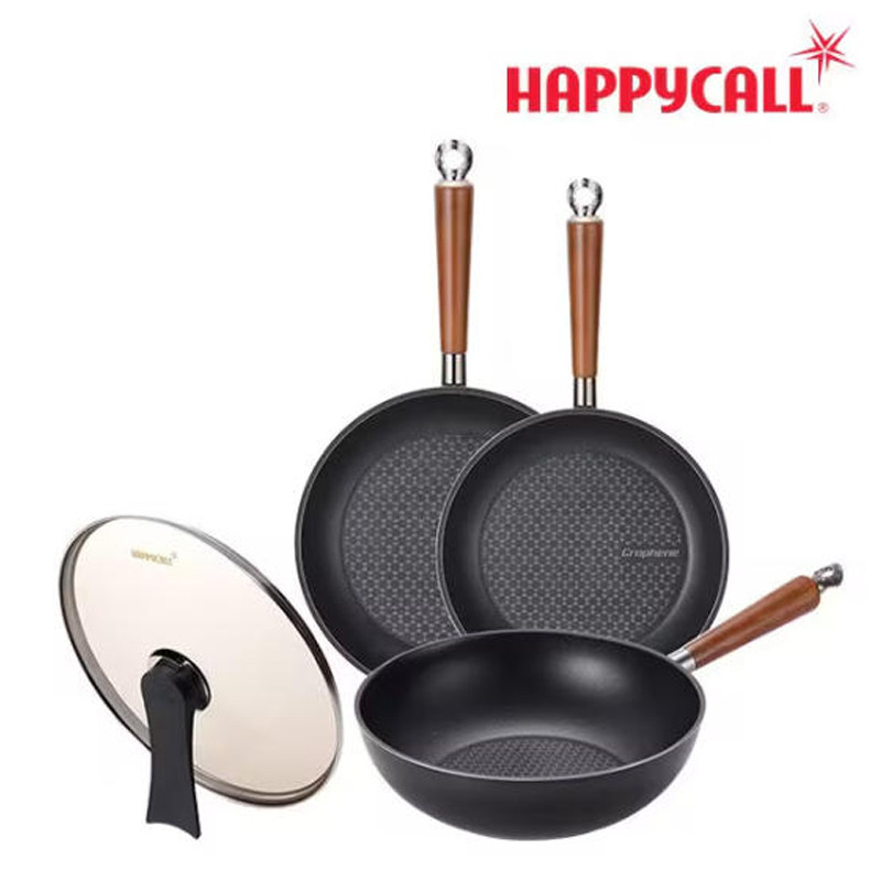 韩国原装进口正品 HAPPY CALL IH不粘锅炒菜锅平底煎锅汤锅锅盖