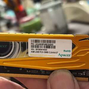 议价宇瞻Apacer DDR3 4G记忆体，黄色马甲款，时序9-