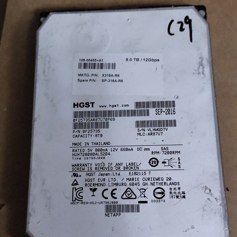 议价HGST 8TB 3.5寸SAS接口企业级硬盘,型号X318