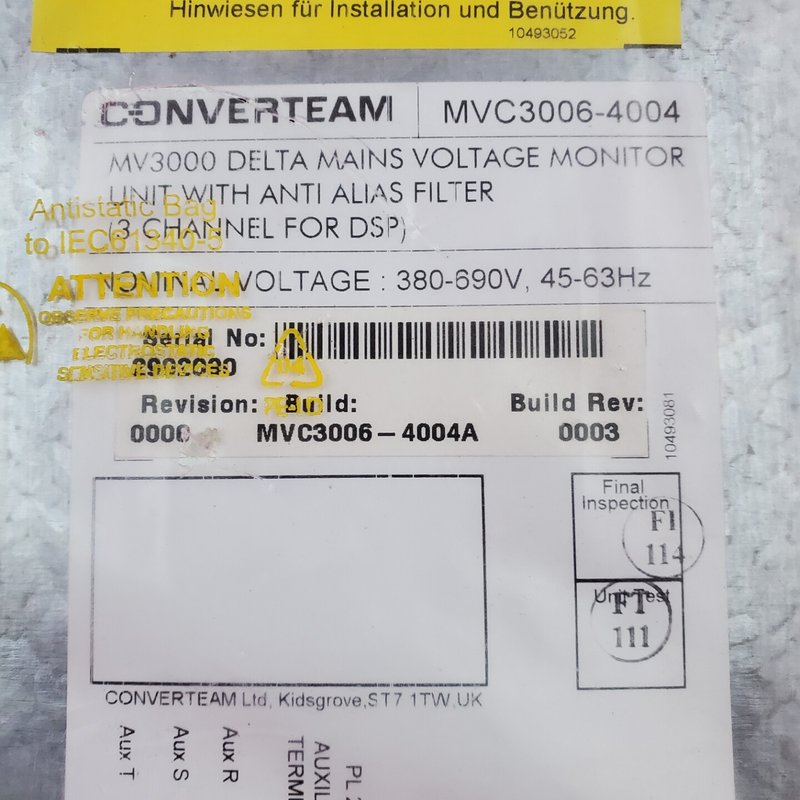 议价 MVC3006-4004A 电压监测单元
