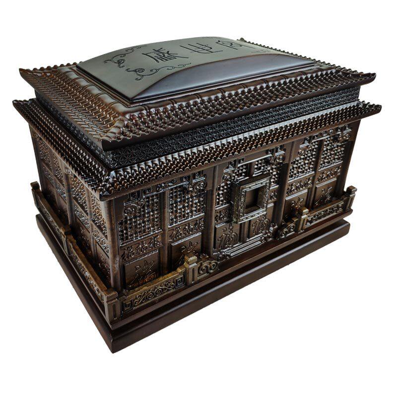 黑紫檀木骨灰盒实木盛世宫老人骨灰盒男女通用高档寿盒殡葬用品