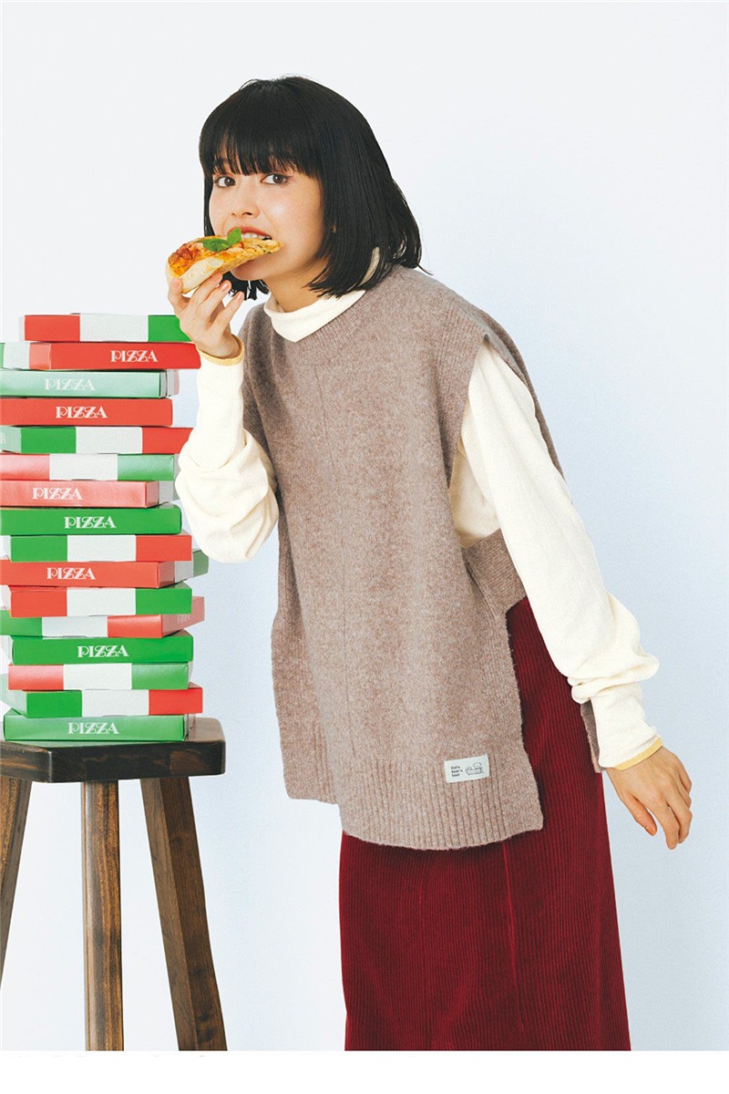 宽松马甲百搭叠穿森女套头圆领