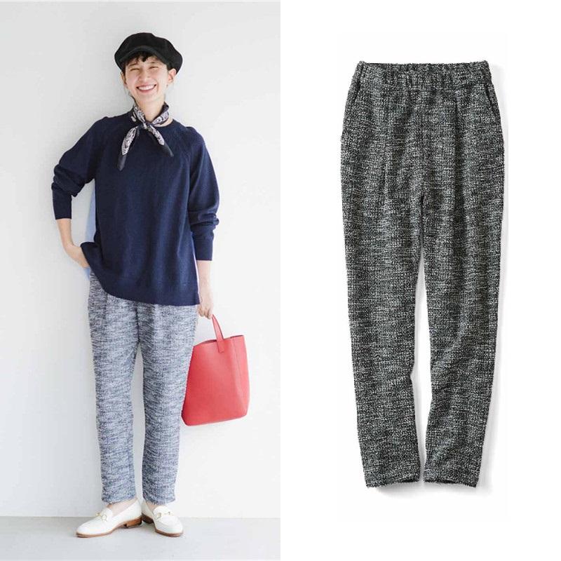 长裤仿粗花呢OL风藏肉收臀显瘦