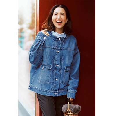 外套女春秋新款纯棉牛仔宽松百搭休闲毛边有外贸出口上衣夹克