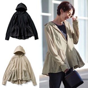 外贸日单开衫 防晒衫 波浪边裙摆冷感防紫外线有大码 长袖 女新款 薄款