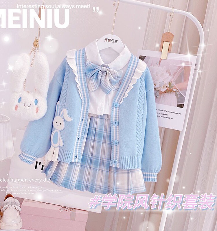 女童jk制服套装裙春洋气孩
