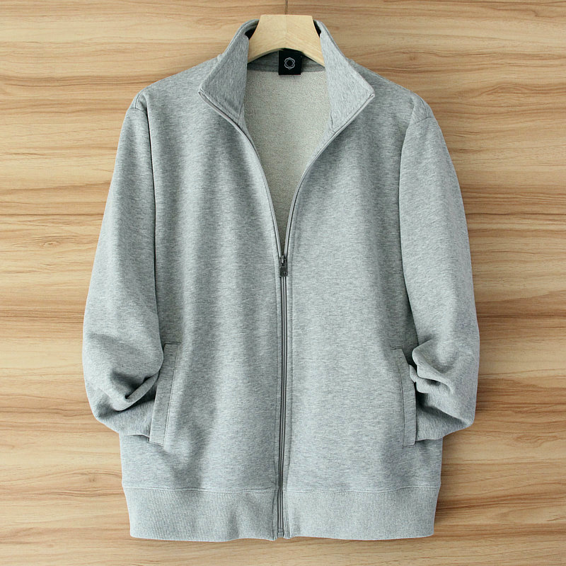 春季新款美式休闲立领外套卫衣男