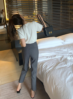 bigyu 不开叉~王炸西装裤 女春秋高级垂感显瘦裤子九分西裤直筒裤