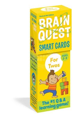 现货 大脑任务智力问答开发卡片书 2-3岁 英文原版 Brain Quest for Twos Smart Cards