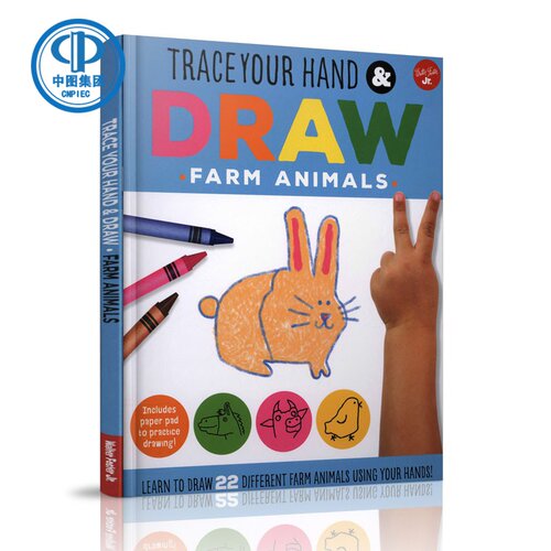 现货 中图原版 英文Trace Your Hand & Draw: Farm Animals
