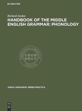 【预售 按需印刷】 Handbook of the Middle English Grammar: Phonology
