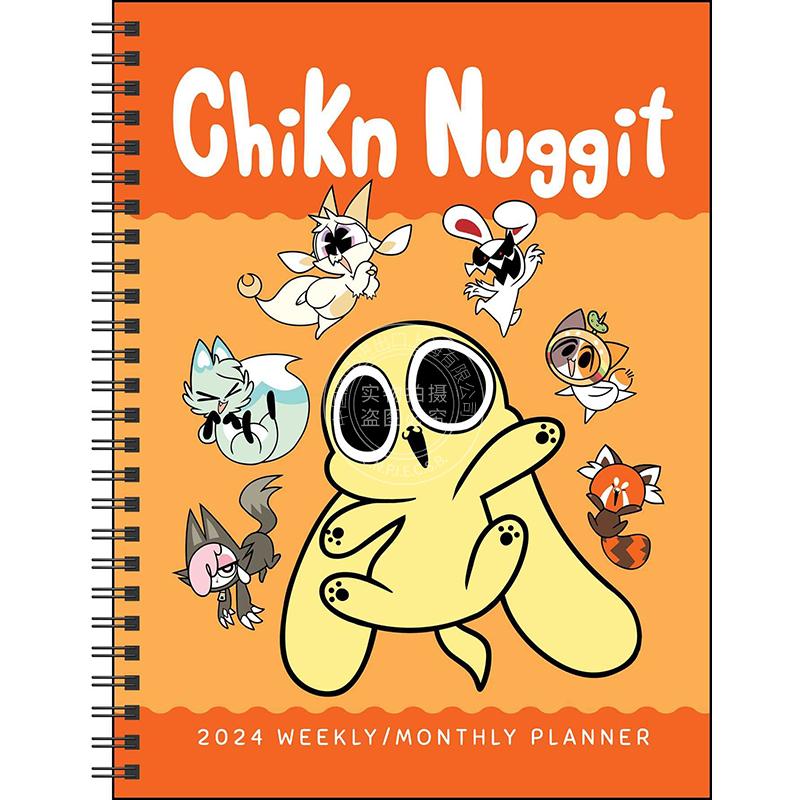 Chikn Nuggit 2024年周历月历计划表 英文原版 12-Month 2024 Weekly/Monthly Planner Calendar