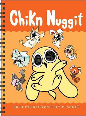 Chikn Nuggit 2024年周历月历计划表 英文原版 12-Month 2024 Weekly/Monthly Planner Calendar