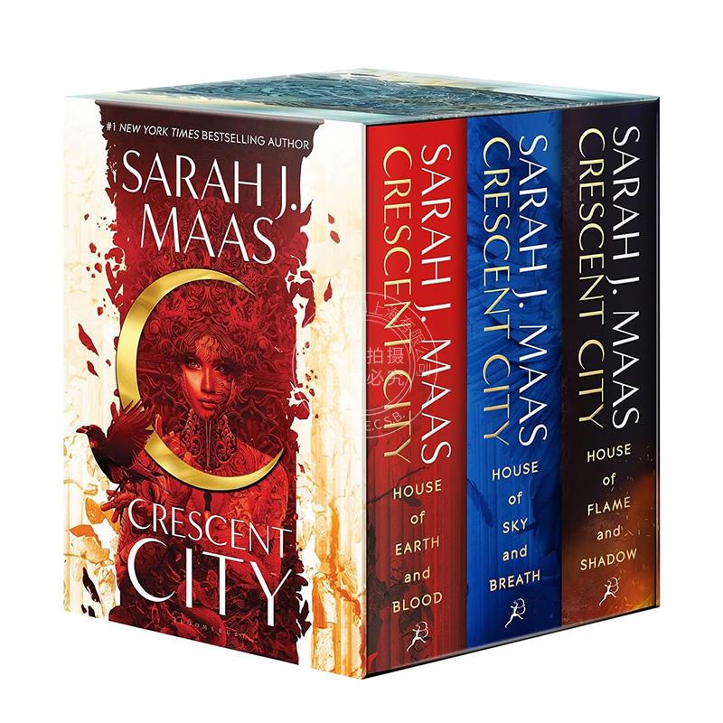 现货 新月都市系列1-3精装套装 大地与血之屋 天空与呼吸之屋 火焰与阴影之屋畅销奇幻小说 Sarah J Maas  英文原版 全3册