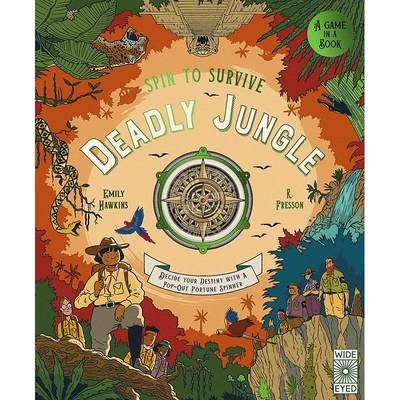 现货 旋转生存 死亡丛林 儿童互动游戏书 英文原版 Spin to Survive: Deadly Jungle: Decide your destiny with a pop-out fortun