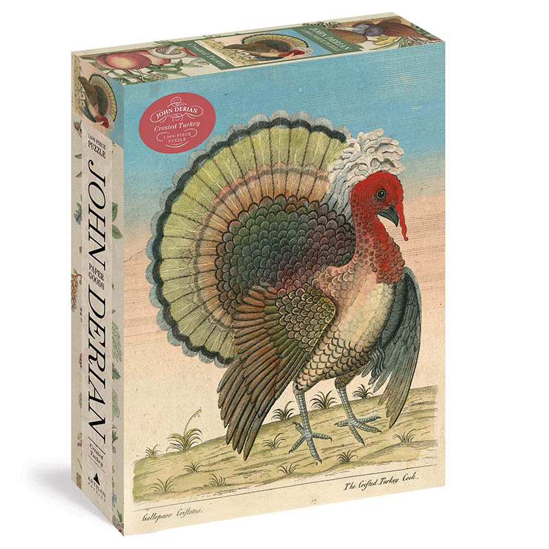 现货 约翰·德里安 火鸡拼图 1000片艺术拼图生日礼物 英文原版 John Derian Paper Goods: Crested Turkey