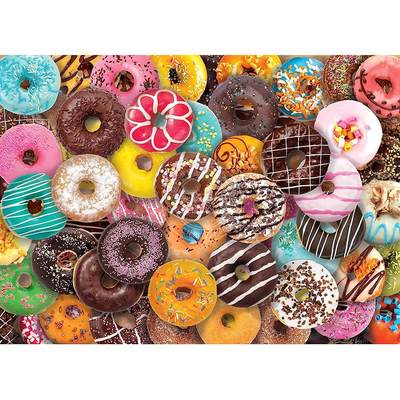 甜甜圈拼图500片 文创周边 Peter Pauper Press 英文原版  Donuts 500 Piece Jigsaw Puzzle