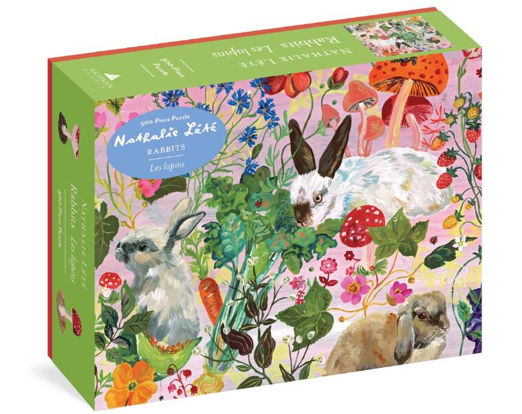 现货 兔子拼图 500片艺术拼图生日礼物 英文原版 Nathalie Lete: Rabbits 500-Piece Puzzle