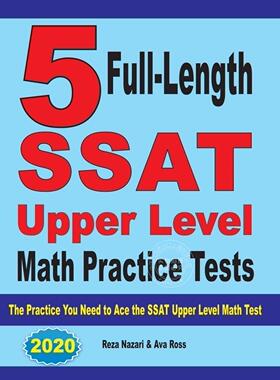 预售 按需印刷 5 Full-Length SSAT Upper Level Math Practice Tests