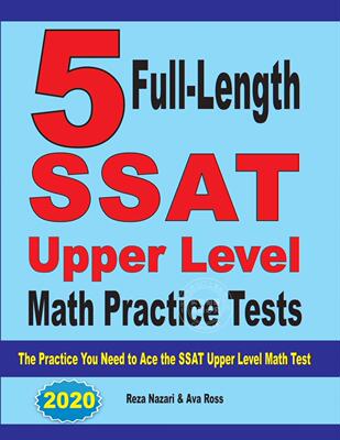 预售 按需印刷 5 Full-Length SSAT Upper Level Math Practice Tests