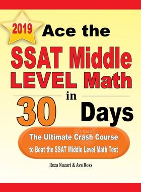 预售 按需印刷 Ace the SSAT Middle Level Math in 30 Days