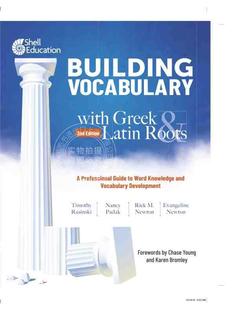 预售 按需印刷 Building Vocabulary with Greek and Latin Roots: A Professional Guide to Word Knowledge and Vocabulary Deve
