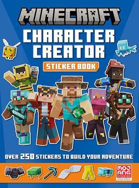 现货 我的世界角色创意贴纸书 游戏周边书 英文原版 Minecraft Character Creator Sticker Book 5-9岁