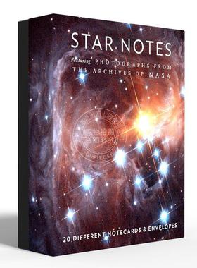 现货 星星笔记本：20 种不同的便签卡和信封  NASA  英文原版 Star Notes: 20 Different Notecards and Envelopes