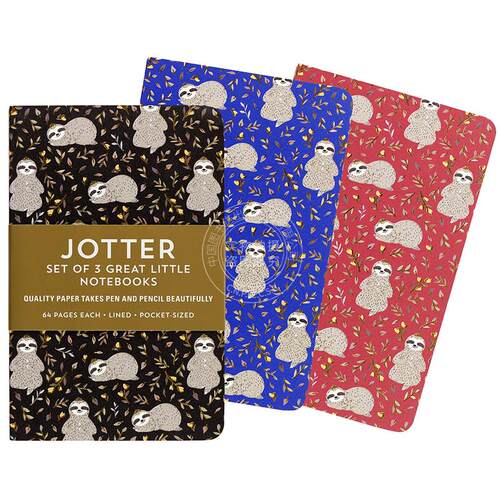 树懒笔记本套装 日记本 文创周边 Peter Pauper Press 英文原版  Sloths Jotter Notebooks
