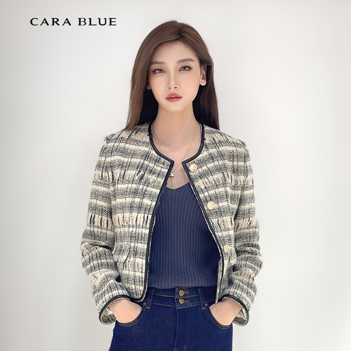 喀啦CARABLUE 气质通勤 显瘦百搭 圆领外套KC233PWJ0002