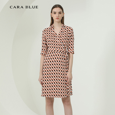 喀啦CARABLUE 气质百搭V领连衣裙 KB221MWO0026