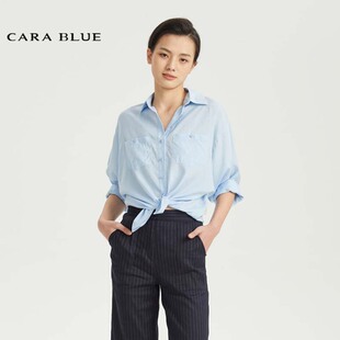 正品 cara 女衬衫 喀啦 原创设计休闲百搭KC211MWB0031 blue