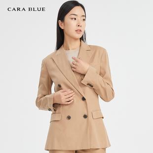 上衣 cara 西装 喀啦 双排扣设计通勤百搭KB201MWJ0002 blue