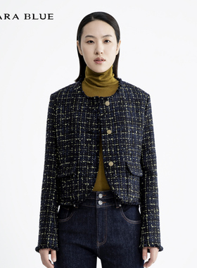 喀啦CARABLUE  时尚百搭 气质修身小香风外套 KC233MWJ0017