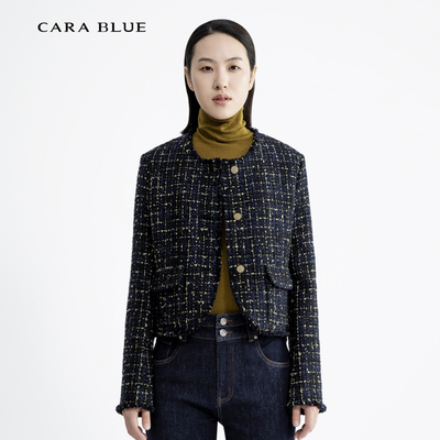 喀啦CARABLUE  时尚百搭 气质修身小香风外套 KC233MWJ0017