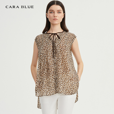 cara blue 喀啦 宽松版型时尚豹纹印花KB191MWB0132