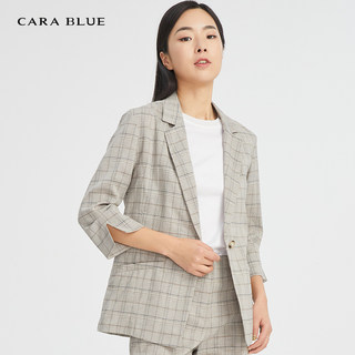 cara blue 喀啦 女上衣 气质格纹简约通勤KC211MWJ0065