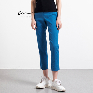 女裤 喀啦 正品 女装 纯色休闲简约KB201MWP0021 cara 时尚 blue